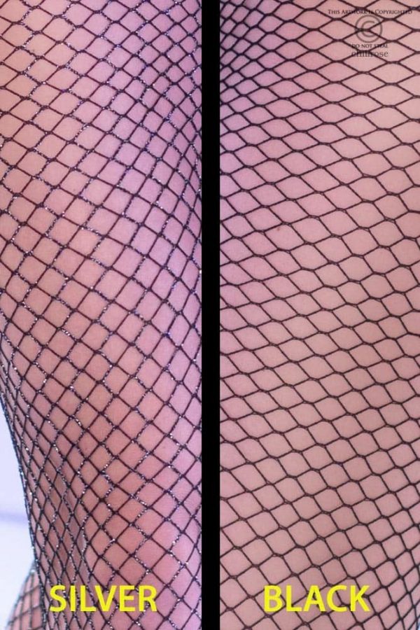 CR 4309  O/S  2 pairs 2 colors Black and Black/Silver(Lurex) small hole Fishnet Pantyhouse1 Pair standard black color1 Pair black/silver Lurex #4 | ViPstore.hu - Erotika webáruház