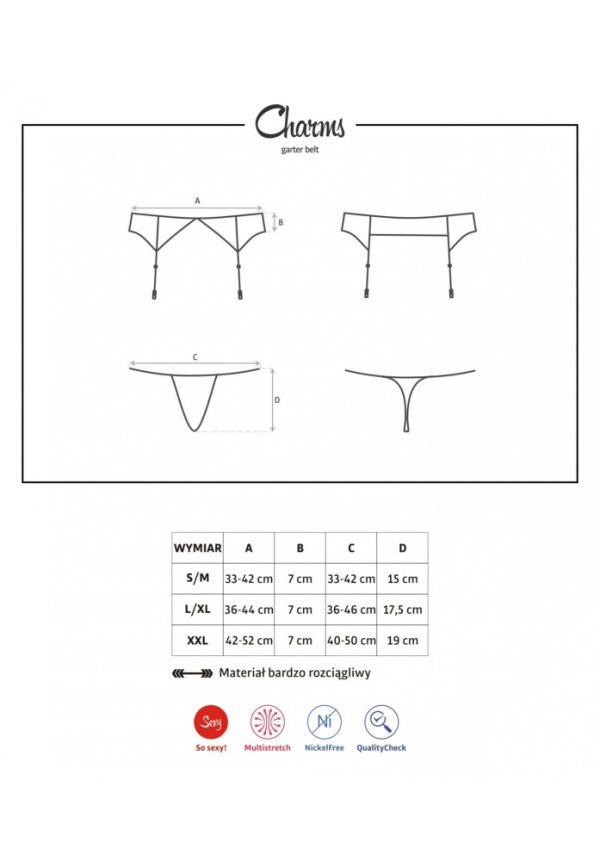 Charms garter belt & thong black XXL #3 | ViPstore.hu - Erotika webáruház